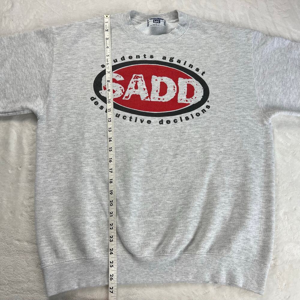 SADD Vintage Lee Tag Gray sweatshirt size Large students against destructive - Picture 5 of 6
